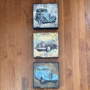 Classic Car Canvas Art Trio